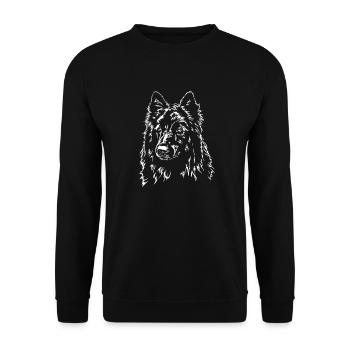 GROENENDAEL Portrait de Wilsigns Cadeau de chien - Sweat-shirt Unisexe - noir - Devant - Alina (178cm) & Michal (187cm)