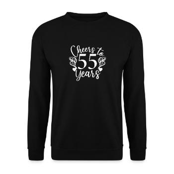 Cheers To 55 Years 55th Birthday Anniversary - Unisex Sweatshirt - black - Front - Alina (178cm) & Michal (187cm)