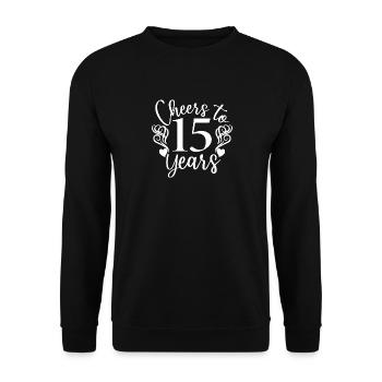 Vive le 15e anniversaire de 15 ans - Sweat-shirt Unisexe - noir - Devant - Alina (178cm) & Michal (187cm)