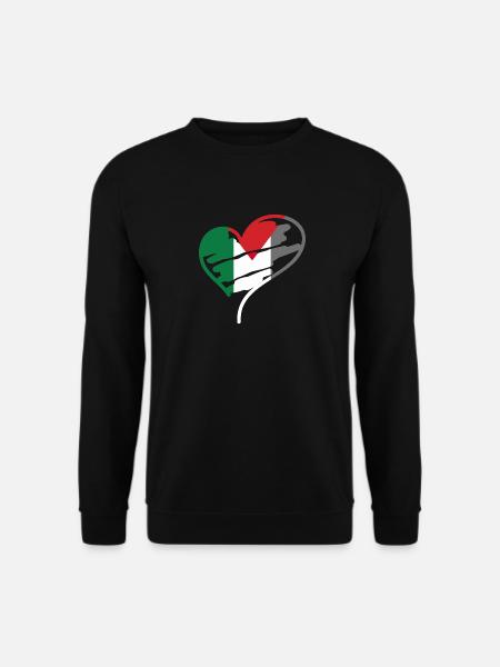 Palästina Herz Frieden Gaza Flagge Naher Osten - Unisex Pullover - Schwarz