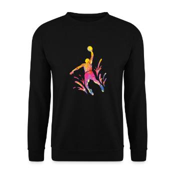 Basketteur Coloré Paint Slam Dunk Sports - Sweat-shirt Unisexe - noir - Devant - Alina (178cm) & Michal (187cm)