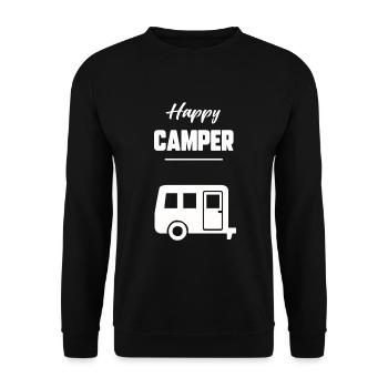 Happy camper - Sweat-shirt Unisexe - noir - Devant - Alina (178cm) & Michal (187cm)