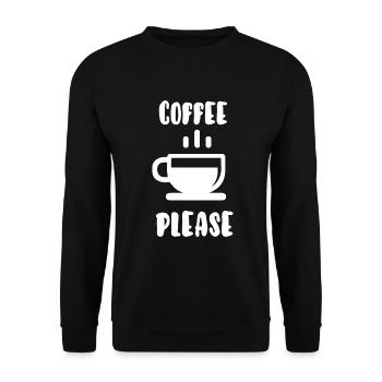 Coffee please - Unisex Sweatshirt - black - Front - Alina (178cm) & Michal (187cm)