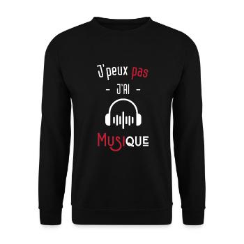 j'peux pas j'ai musique - Sweat-shirt Unisexe - noir - Devant - Alina (178cm) & Michal (187cm)
