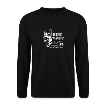 German Shepherd Best Friend Shirt - Unisex Sweatshirt - black - Front - Alina (178cm) & Michal (187cm)