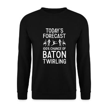 Baton Twirler Today's Forecast Baton Twirling - Unisex Sweatshirt - black - Front - Alina (178cm) & Michal (187cm)