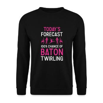 Baton Twirler Today's Forecast Baton Twirling - Unisex Sweatshirt - black - Front - Alina (178cm) & Michal (187cm)