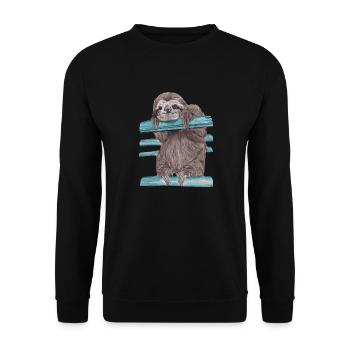 hey mr sloth - Sweat-shirt Unisexe - noir - Devant - Alina (178cm) & Michal (187cm)