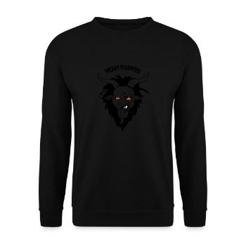 Merry Krampus Nikolaus - Unisex Sweatshirt - black - Front - Alina (178cm) & Michal (187cm)