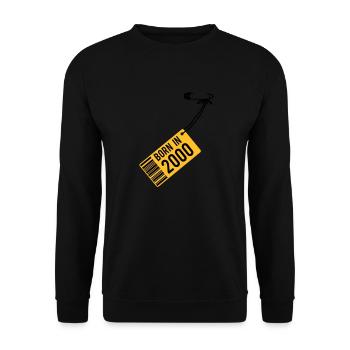 Birthday - Born in 2000 - Unisex Sweatshirt - black - Front - Alina (178cm) & Michal (187cm)