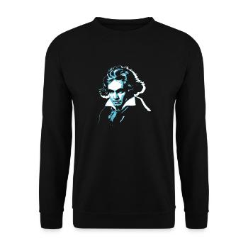 Beethoven Goes Pop Art - Black Shirts - Unisex Pullover - Schwarz - Vorne - Alina (178cm) & Michal (187cm)