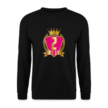 2ANS-ROSE - Sweat-shirt Unisexe - noir - Devant - Alina (178cm) & Michal (187cm)