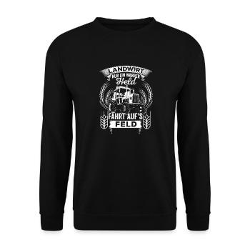 Landwirt - Held - Unisex Pullover - Schwarz - Vorne - Alina (178cm) & Michal (187cm)