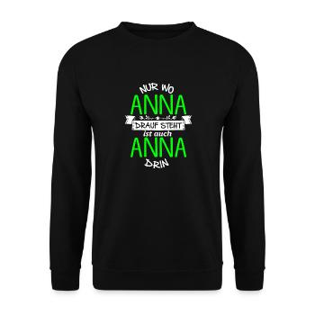 ANNA die Echte - Unisex Pullover - Schwarz - Vorne - Alina (178cm) & Michal (187cm)
