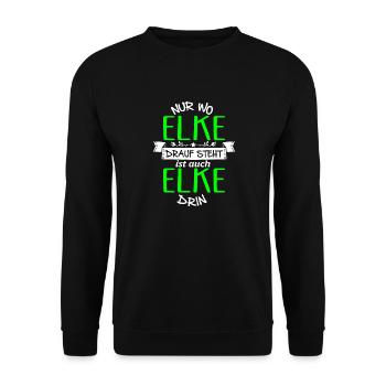 ELKE die Echte - Unisex Pullover - Schwarz - Vorne - Alina (178cm) & Michal (187cm)