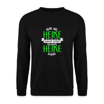 HEIKE die Echte - Unisex Pullover - Schwarz - Vorne - Alina (178cm) & Michal (187cm)