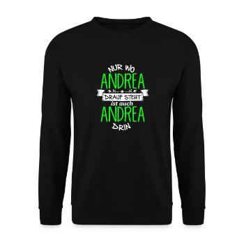 ANDREA die Echte - Unisex Pullover - Schwarz - Vorne - Alina (178cm) & Michal (187cm)