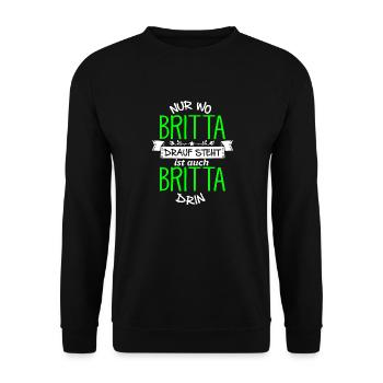 BRITTA die Echte - Unisex Pullover - Schwarz - Vorne - Alina (178cm) & Michal (187cm)
