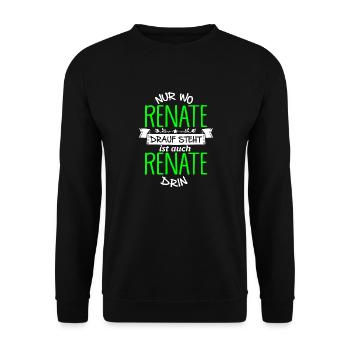 RENATE die Echte - Unisex Pullover - Schwarz - Vorne - Alina (178cm) & Michal (187cm)