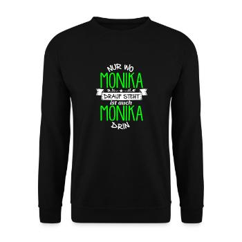 MONIKA die Echte - Unisex Pullover - Schwarz - Vorne - Alina (178cm) & Michal (187cm)