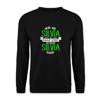 SILVIA die Echte - Unisex Pullover - Schwarz - Vorne - Alina (178cm) & Michal (187cm)
