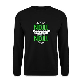 NICOLE die Echte - Unisex Pullover - Schwarz - Vorne - Alina (178cm) & Michal (187cm)
