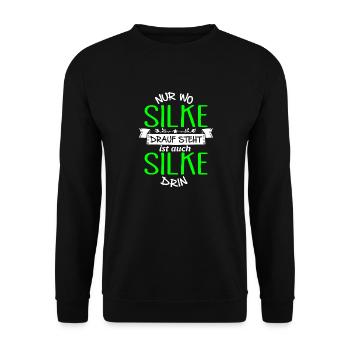 SILKE die Echte - Unisex Pullover - Schwarz - Vorne - Alina (178cm) & Michal (187cm)