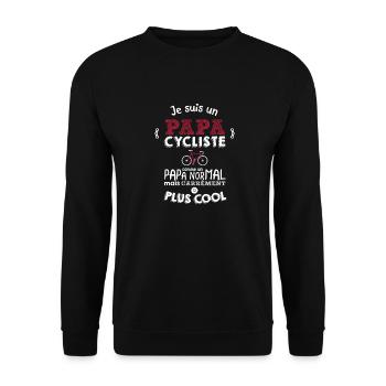Je suis un papa cycliste - Sweat-shirt Unisexe - noir - Devant - Alina (178cm) & Michal (187cm)