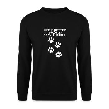 Dog / Jack Russell: Life Is Better With A Jack - Unisex Sweatshirt - black - Front - Alina (178cm) & Michal (187cm)