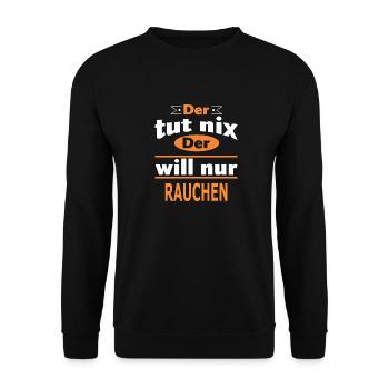 RAUCHEN - Unisex Pullover - Schwarz - Vorne - Alina (178cm) & Michal (187cm)