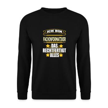 FACHINFORMATIKER - Unisex Pullover - Schwarz - Vorne - Alina (178cm) & Michal (187cm)