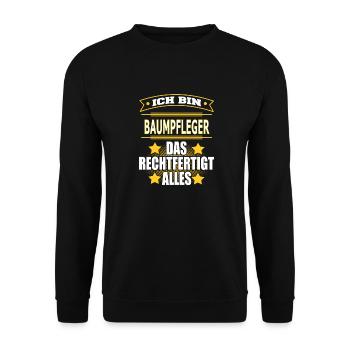 BAUMPFLEGER - Unisex Pullover - Schwarz - Vorne - Alina (178cm) & Michal (187cm)