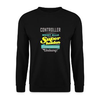 NEON Design für Superhelden - Controller - - Unisex Pullover - Schwarz - Vorne - Alina (178cm) & Michal (187cm)
