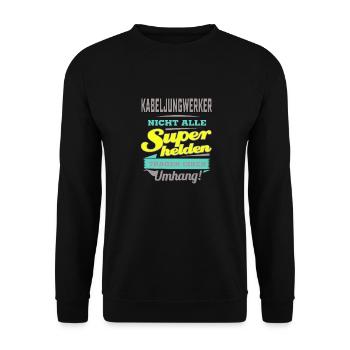 NEON Design für Superhelden - Kabeljungwerker - - Unisex Pullover - Schwarz - Vorne - Alina (178cm) & Michal (187cm)