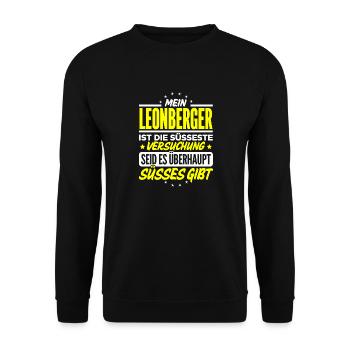 LEONBERGER - gibt - Unisex Pullover - Schwarz - Vorne - Alina (178cm) & Michal (187cm)
