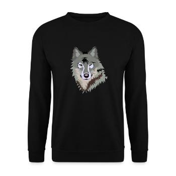 Wolf - Unisex Pullover - Schwarz - Vorne - Alina (178cm) & Michal (187cm)