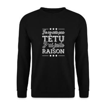 Têtu t-shirt drôle - Sweat-shirt Unisexe - noir - Devant - Alina (178cm) & Michal (187cm)
