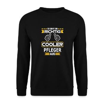 PFLEGER - Unisex Pullover - Schwarz - Vorne - Alina (178cm) & Michal (187cm)