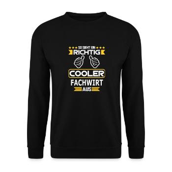 FACHWIRT - Unisex Pullover - Schwarz - Vorne - Alina (178cm) & Michal (187cm)