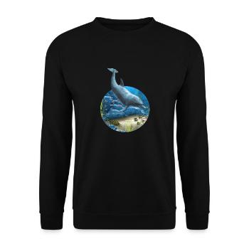 The World Of The Dolphin - Unisex Pullover - Schwarz - Vorne - Alina (178cm) & Michal (187cm)