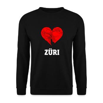 I love Zurich - Züri Switzerland Gift - Unisex Sweatshirt - black - Front - Alina (178cm) & Michal (187cm)