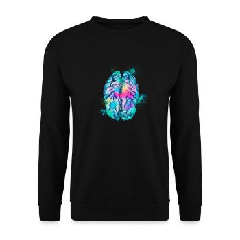 Cerveau Faible poly coloré - Sweat-shirt Unisexe - noir - Devant - Alina (178cm) & Michal (187cm)