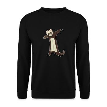 Ferret Dabbing Funny Pet Ferret - Unisex Sweatshirt - black - Front - Alina (178cm) & Michal (187cm)