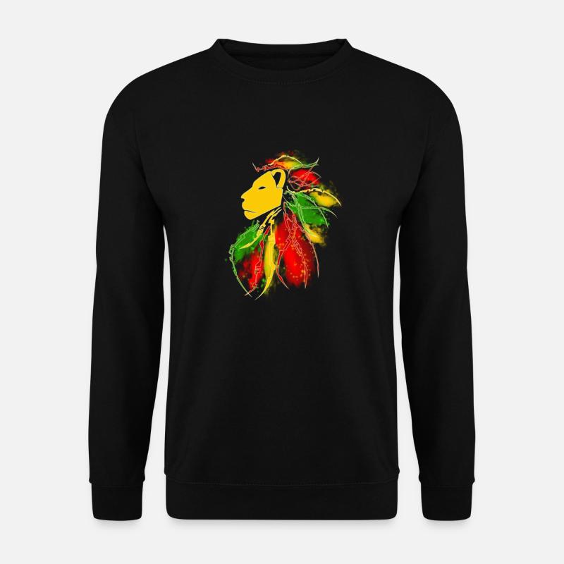 lion_rasta_dread - Unisex Pullover - Schwarz
