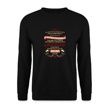 Die glücklichste Frau-03.png - Unisex Pullover - Schwarz - Vorne - Alina (178cm) & Michal (187cm)