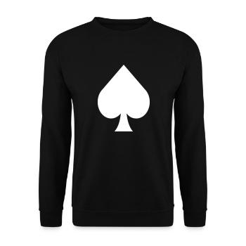 Pik weis | Poker Blackjack Skat Gambling - Unisex Sweatshirt - black - Front - Alina (178cm) & Michal (187cm)