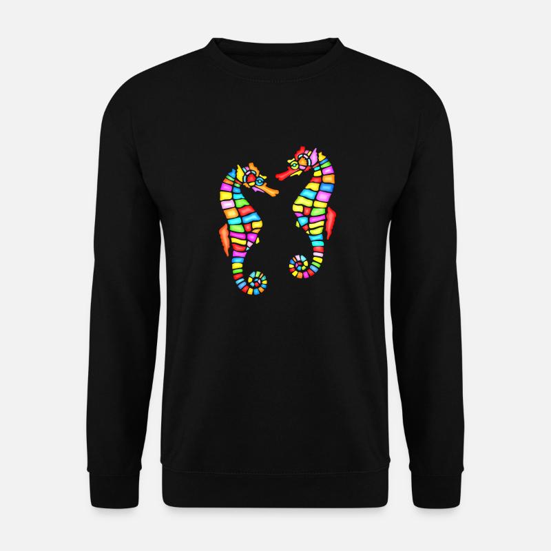 Seepferdchen Meerestier maritim Unterwasser Tiere - Unisex Pullover - Schwarz