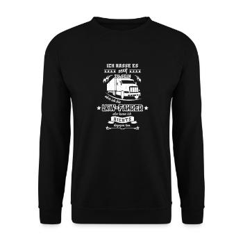 Sexy LKW-Fahrer (Trucker) - Unisex Pullover - Schwarz - Vorne - Alina (178cm) & Michal (187cm)