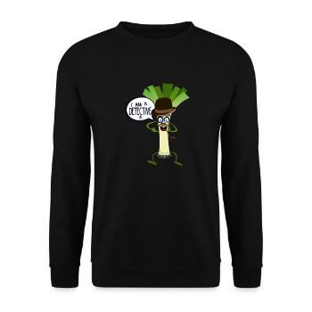Zitat Humor Lauch Detektiv Pfeife hat mich - Unisex Pullover - Schwarz - Vorne - Alina (178cm) & Michal (187cm)