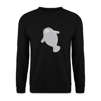 Lamantin gris simple super mignon - Sweat-shirt Unisexe - noir - Devant - Alina (178cm) & Michal (187cm)
